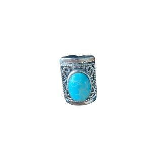 Silver and Turquoise stone look ring